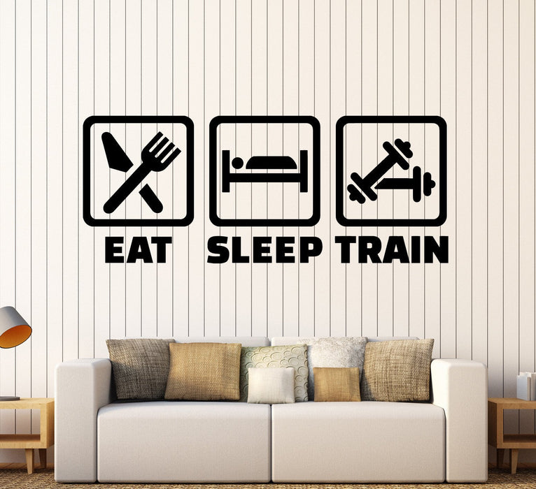 Vinyl Wall Decal Fitness Training Healthy Lifestyle Gym Stickers Unique Gift (ig4388)