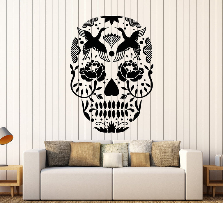 Vinyl Wall Decal Calavera Sugar Skull Mexican Art Stickers Unique Gift (ig3852)