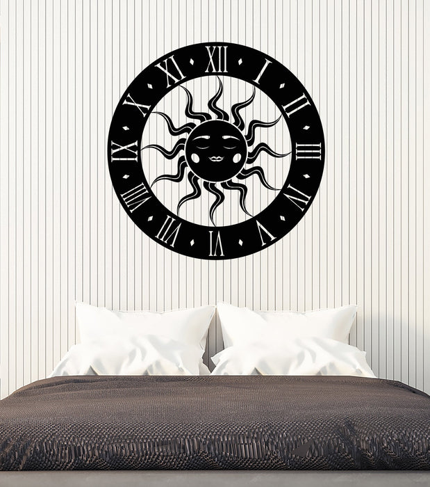 Vinyl Wall Decal Sun Clock Bedroom Art Decoration Stickers Mural Unique Gift (ig4931)