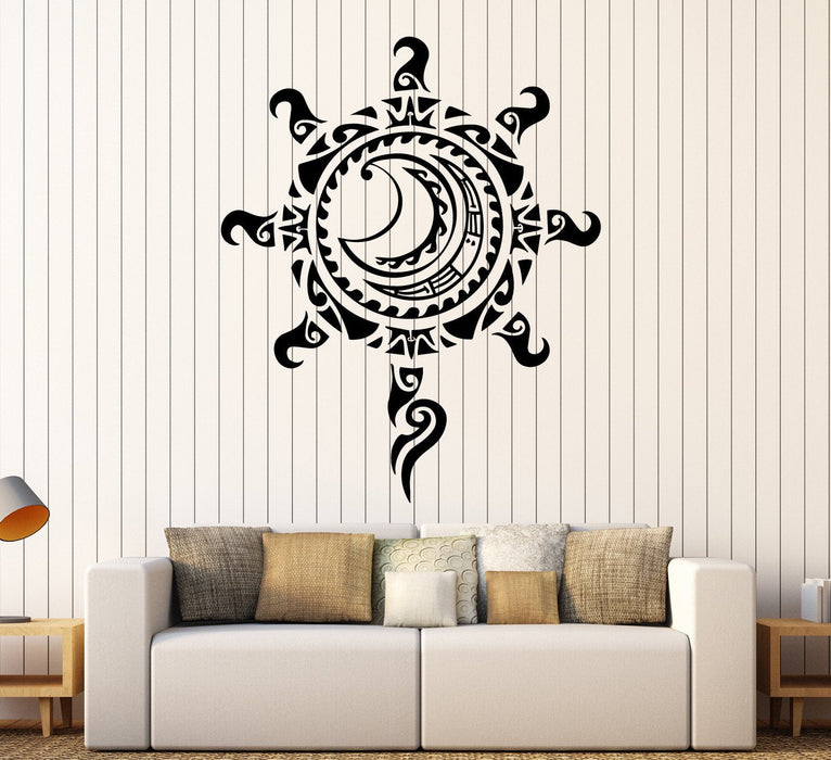 Vinyl Wall Decal Sun Moon Tribal Art House Interior Stickers Unique Gift (ig4056)