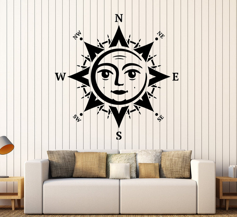 Vinyl Wall Decal Sun Windrose Nautical Art Marine Stickers Mural Unique Gift (ig4028)