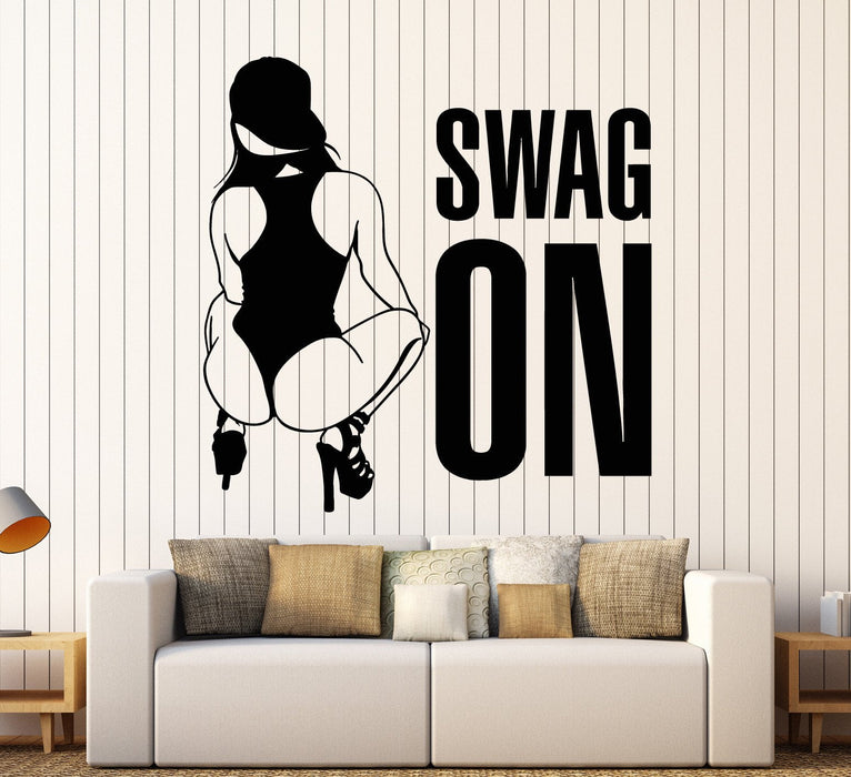 Vinyl Wall Decal Swag On Hot Sexy Woman Stickers Mural Unique Gift (ig4636)
