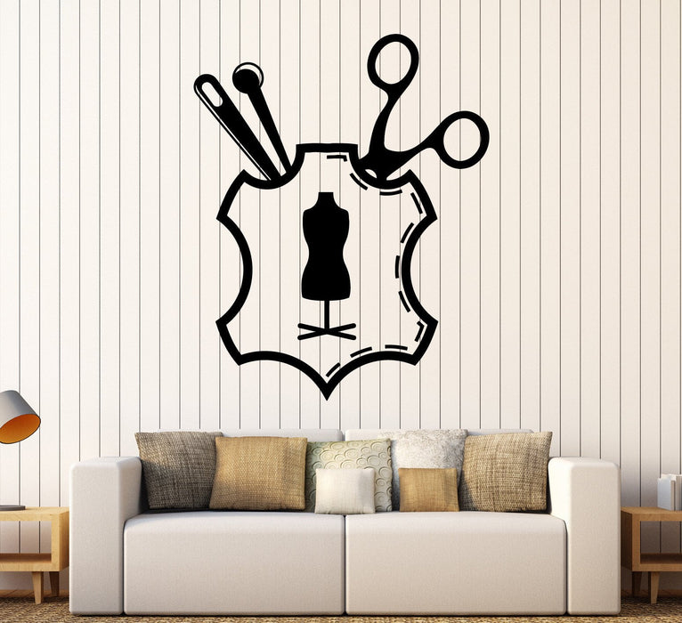 Autocollant mural en vinyle pour couture, tailleur, atelier, créateur de mode, vêtements, cadeau unique (ig3925)