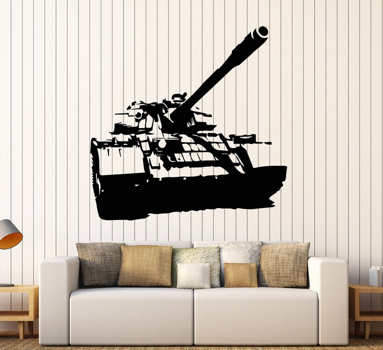 Autocollant mural en vinyle Tank Cadeau pour garçon Art militaire Autocollants de guerre Cadeau unique (ig4053)