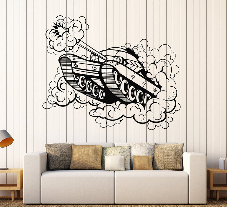 Wall Sticker Mural Tank Military Art Boys Room War Stickers Unique Gift (ig4089)