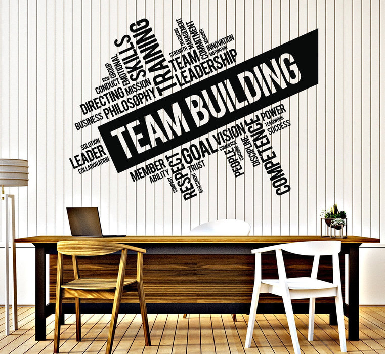 Vinyl Wall Decal Team Building Words Cloud Office Art Decor Stickers Unique Gift (ig4650)