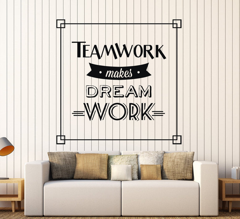 Vinyl Wall Decal Teamwork Quote Motivation Office Stickers Mural Unique Gift (ig4357)