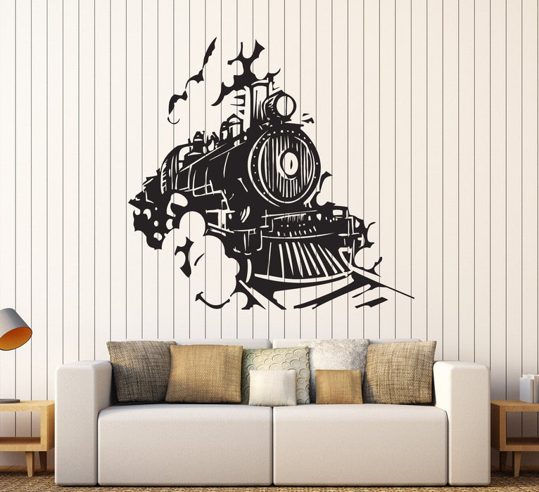 Vinyl Wall Decal Train Railway Kids Room Stickers Mural Unique Gift (i ...