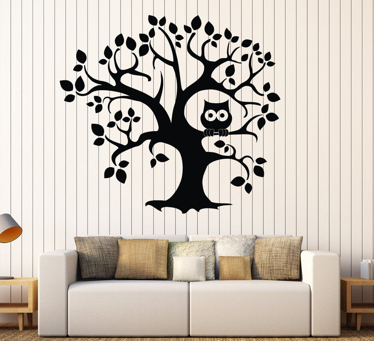 Vinyl Wall Decal Tree Owl Nursery Kids Room Child Stickers Mural Unique Gift (ig4335)
