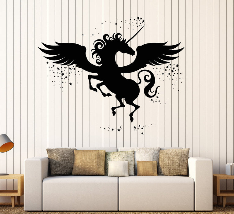 Vinyl Wall Decal Unicorn Magic Nursery Kids Girl Room Stickers Unique Gift (ig4586)
