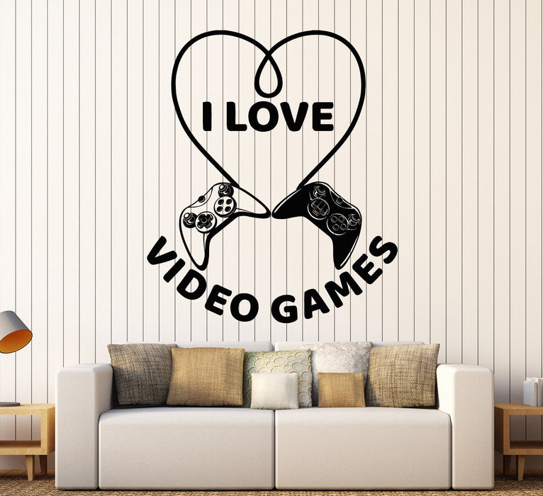 Vinyl Wall Decal Video Games Joysticks Gamer Quote Play Room Stickers Unique Gift (ig4575)