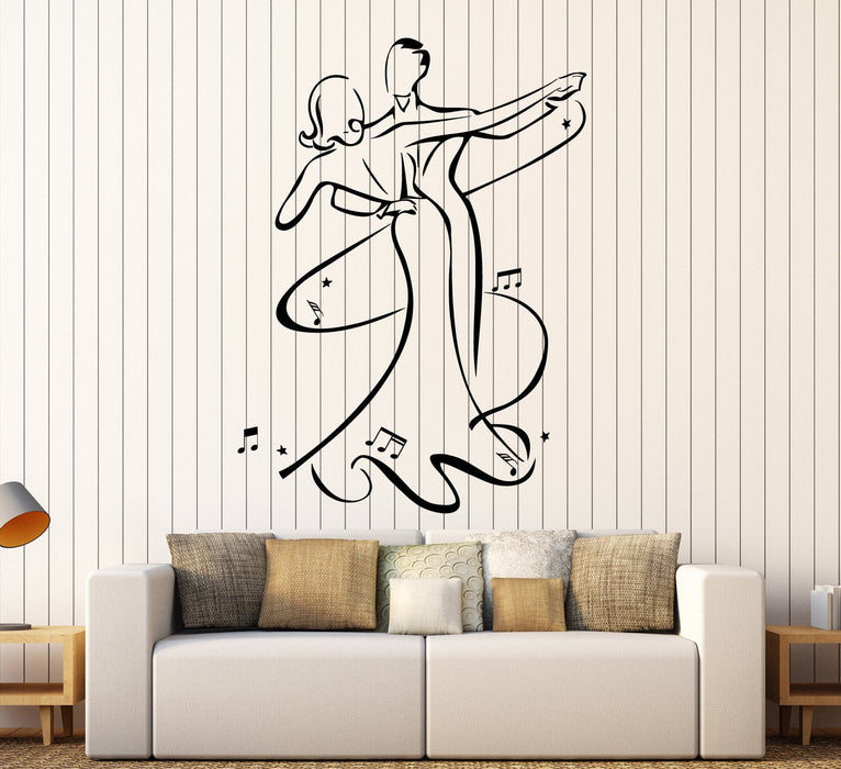 Vinyl Wall Decal Waltz Dance Couple Ballroom Stickers Unique Gift (ig3973)