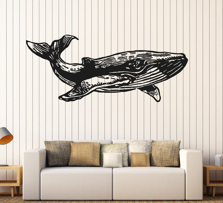 Vinyl Wall Decal Whale Marine Animal Ocean Decoration Bathroom Stickers Unique Gift (ig4391)