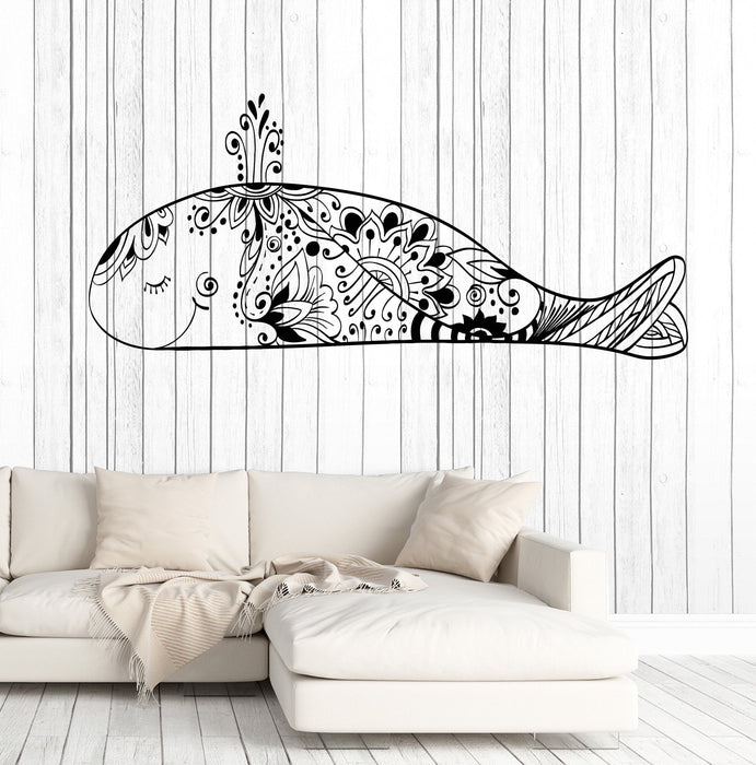 Vinyl Wall Decal Whale Marine Style Nursery Kids Room Stickers Unique Gift (ig4665)