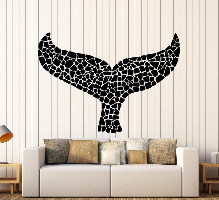 Autocollant mural en vinyle queue de baleine, décoration de chambre d'animaux marins, cadeau unique (ig4359)