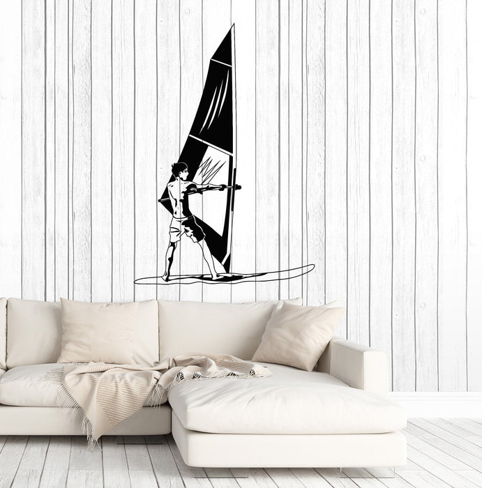 Vinyl Wall Decal Windsurfing Windsurfer Water Extreme Sport Stickers Mural Unique Gift (ig4962)