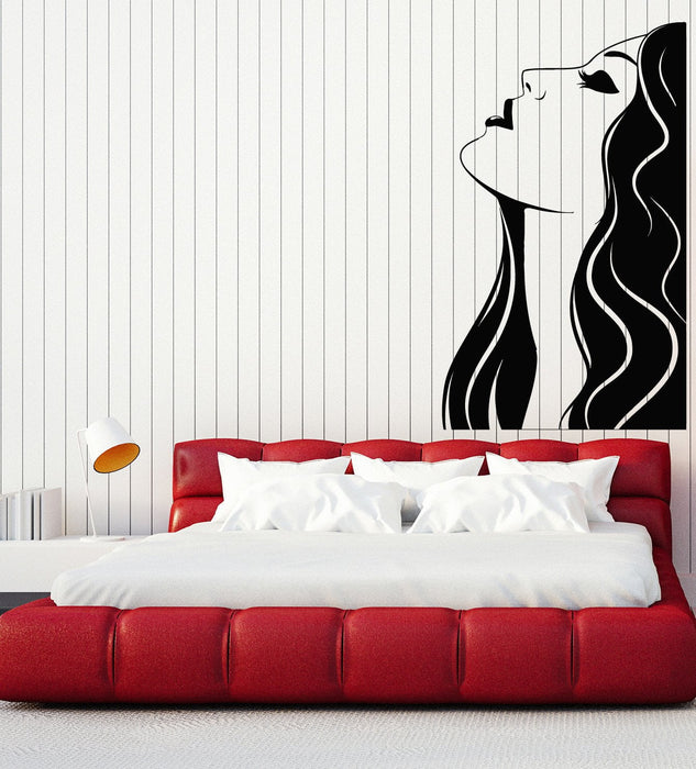 Vinyl Wall Decal Woman Beauty Salon Hair Stylist Hairdresser Art Stickers Unique Gift (ig4683)