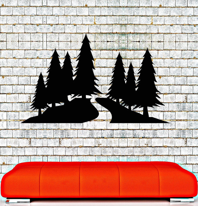 Vinyl Wall Decal Wood Trees Nature Road House Interior Stickers Unique Gift (ig4203)