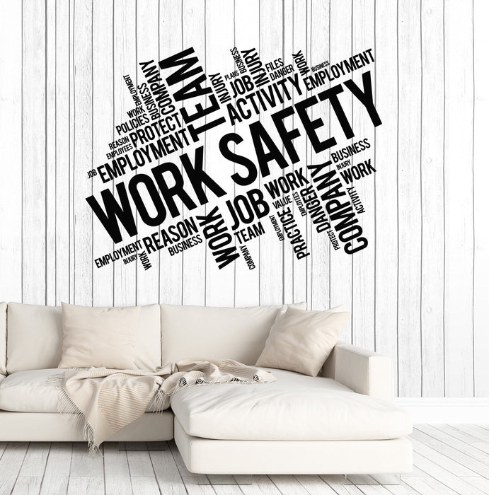 Vinyl Wall Decal Work Safety Business Office Quote Team Decoration Stickers Unique Gift (ig4895)