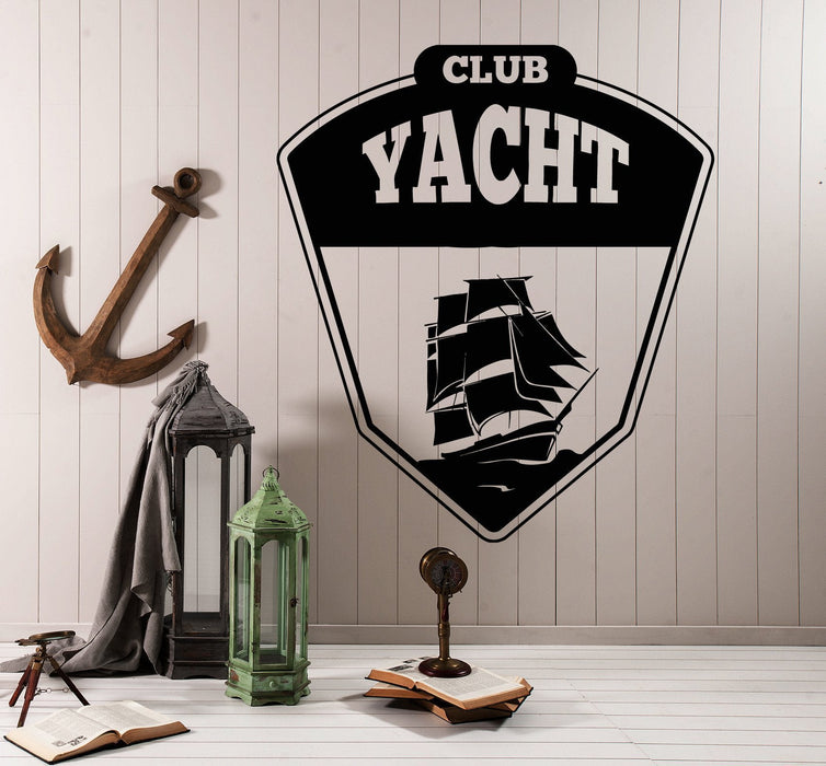 Autocollant mural en vinyle Yacht Club Ship Marine Sea Decor Stickers Cadeau unique (ig4137)