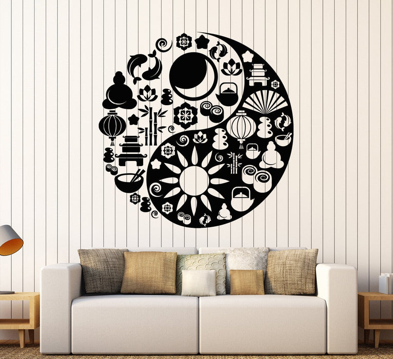 Vinyl Wall Decal Yin Yang Zen Buddhism Spa Salon Asian Style Stickers Unique Gift (ig4594)