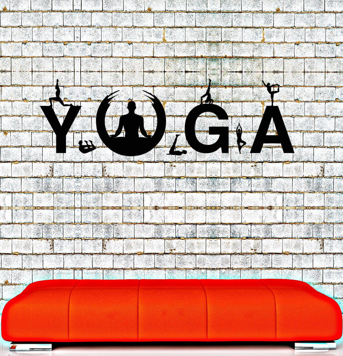 Vinyl Wall Decal Yoga Studio Meditation Pose Zen Circle Stickers Unique Gift (ig4211)