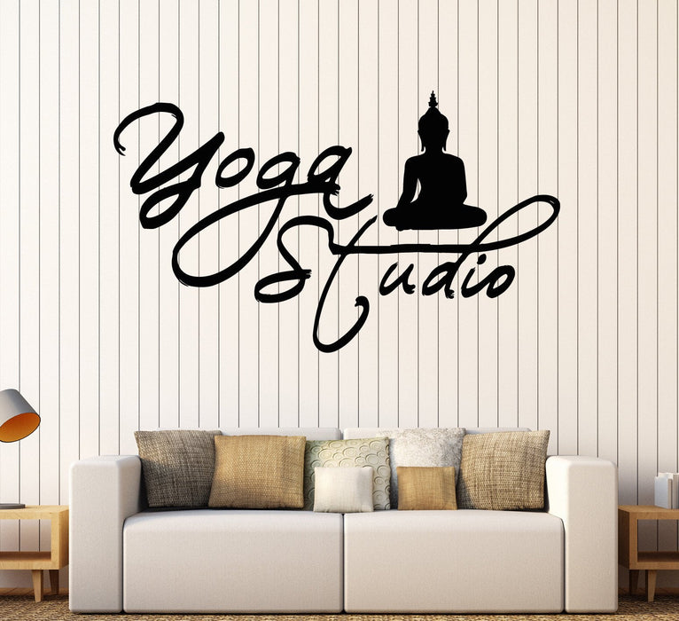 Vinyl Wall Decal Yoga Studio Buddha Buddhism Zen Stickers Unique Gift (ig4444)