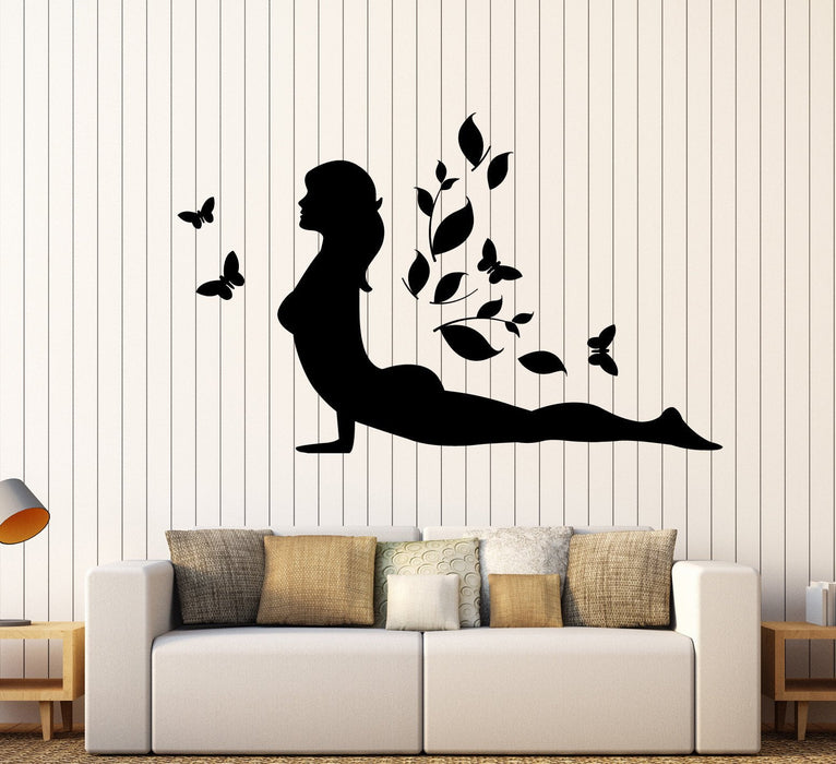 Vinyl Wall Decal Yoga Woman Healthy Lifestyle Nature Stickers Unique Gift (ig3898)