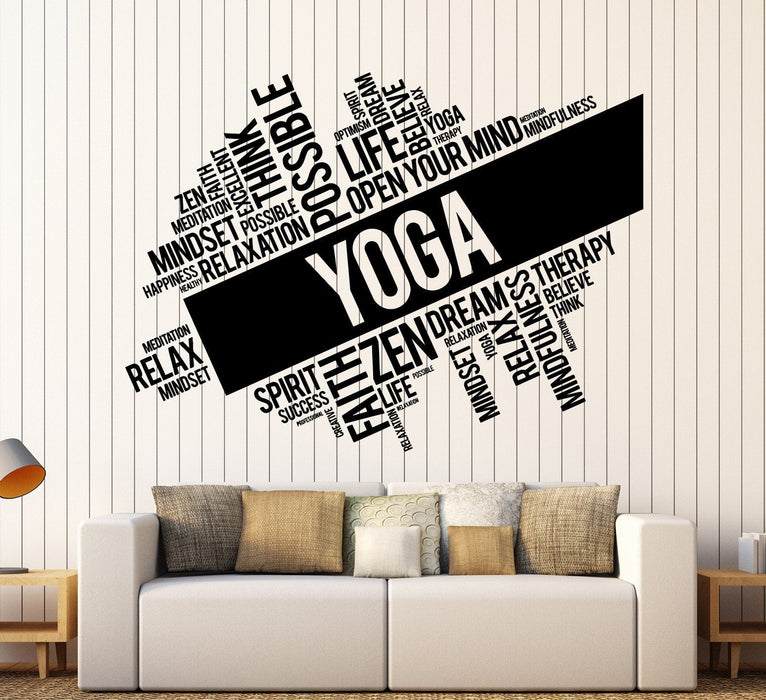 Vinyl Wall Decal Yoga Words Set Zen Healthy Lifestyle Stickers Unique Gift (ig4376)