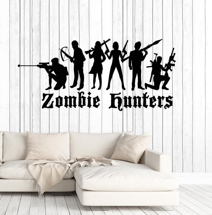 Autocollant mural en vinyle pour garçon chasseur de zombies, décoration pour adolescent, cadeau unique (ig4848)