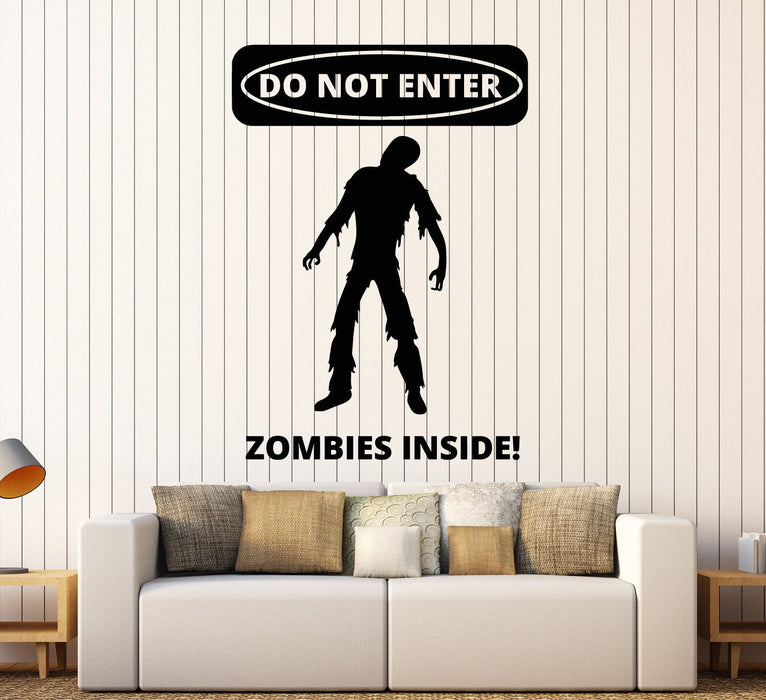 Autocollant mural en vinyle pour chambre d'adolescent zombie, art d'horreur, cadeau unique (ig3943)