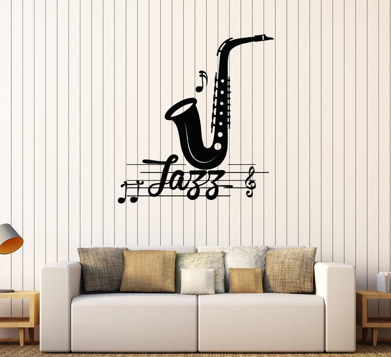 Vinyl Wall Decal Jazz Music Musical Room Decoration Stickers Mural Unique Gift (470ig)