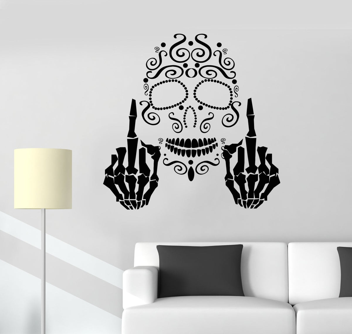 Skull wall decal for hotsell living room and bedroom, Large skull decal, Gothic Skull Wall Art Gift, Vinyl decal for wall