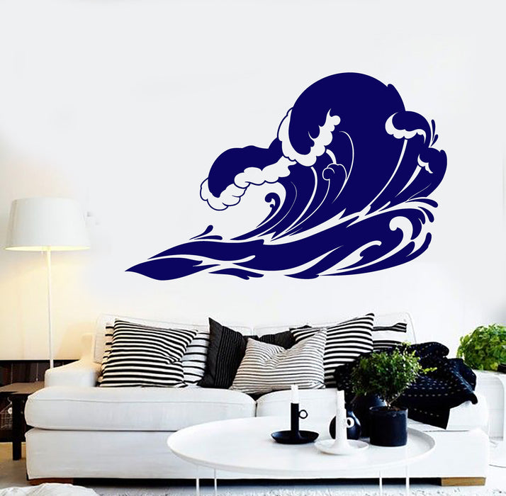 Vinyl Wall Decal Great Waves Sea Ocean Marine Style Tsunami Stickers Unique Gift (1389ig)