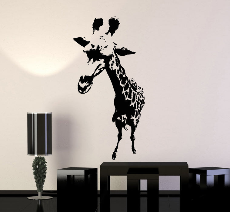 Vinyl Wall Decal Giraffe Funny Art African Animal Kids Room Stickers Unique Gift (ig4774)