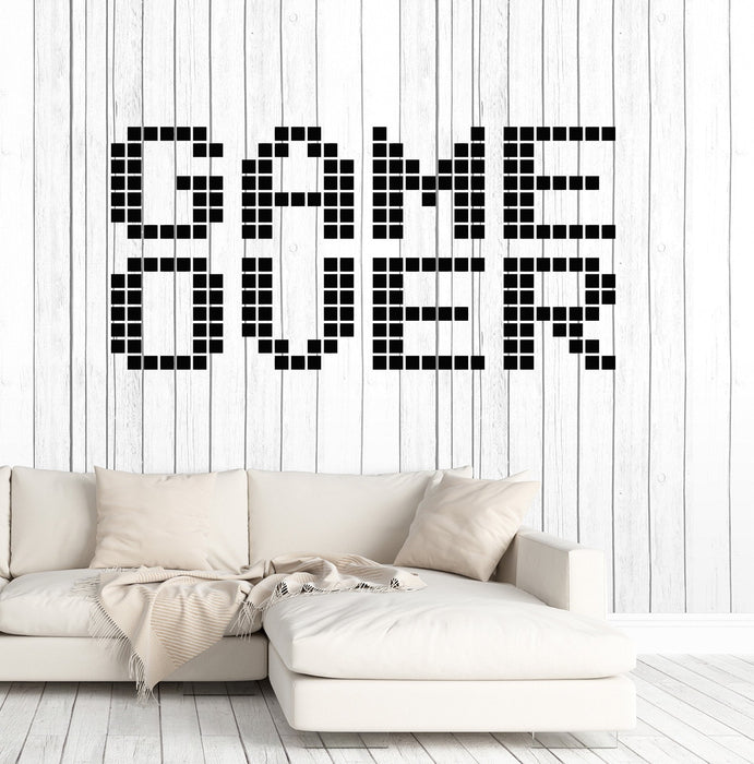 Vinyl Wall Decal Video Game Over Brick Gaming Room Gamer Stickers Unique Gift (ig4825)