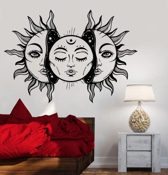 Vinyl Wall Decal Art Sun Star Moon Bedroom Decor Fairy Tale Stickers Unique Gift (1292ig)