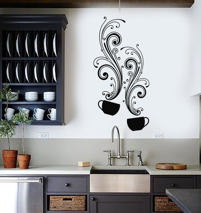 Vinyl Wall Decal Coffee Tea Cup Shop House Kitchen Stickers Unique Gift (ig3524)