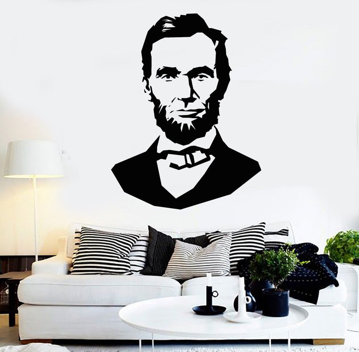 Vinyl Wall Decal Abraham Lincoln Politics President United States USA Stickers Unique Gift (ig3719)