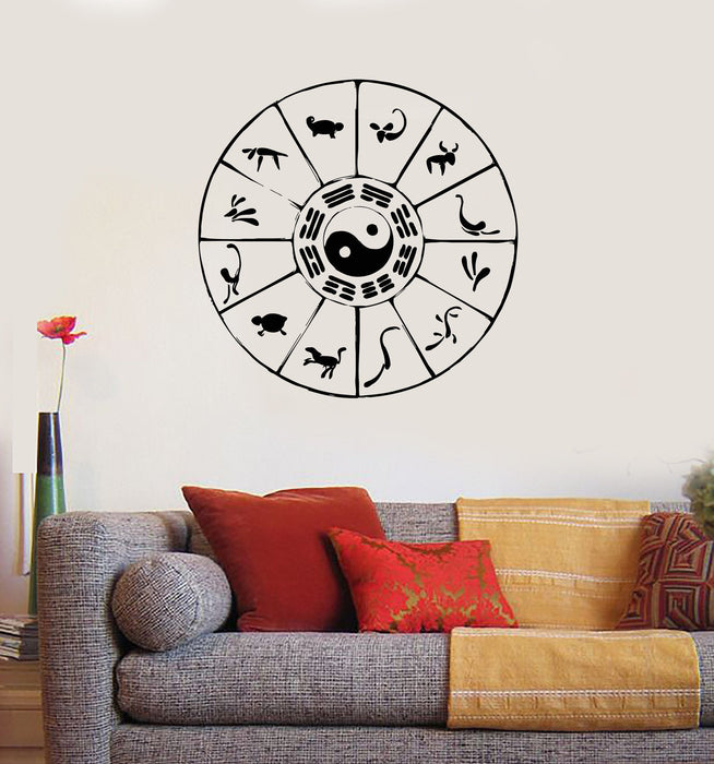 Wall Decal Zodiac Signs Astrology Calendar Oriental Vinyl Stickers Unique Gift (ig2886)