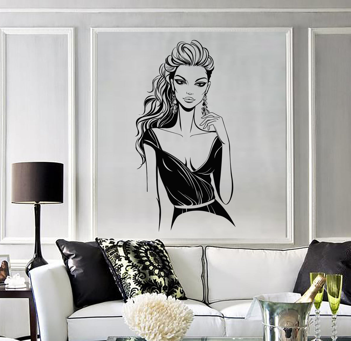 Lady Decals Vinyl Decal Fashion Girl Woman Style Beauty Salon Wall Stickers Unique ...