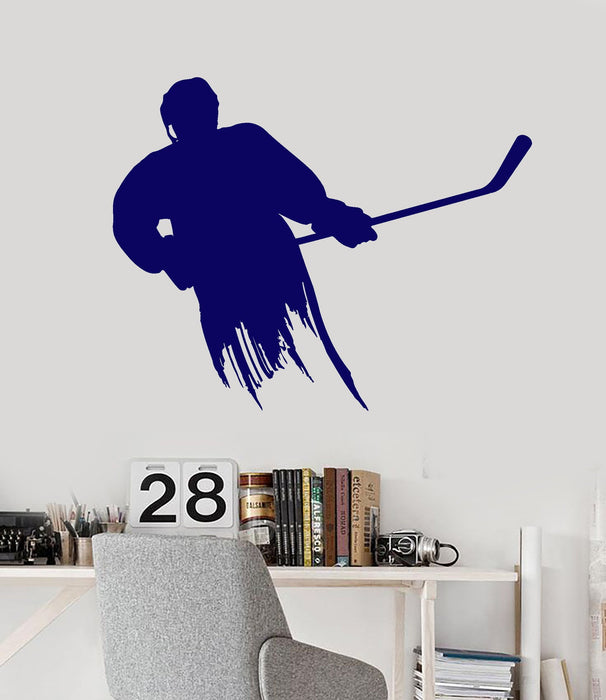Vinyl Wall Decal Ice Hockey Player Sports Fan Boys Room Stickers Unique Gift (ig3010)