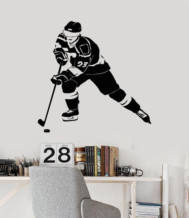 Wall Decal Hockey Player Sport Fans Sport Boys Room Vinyl Stickers Unique Gift (ig2867)