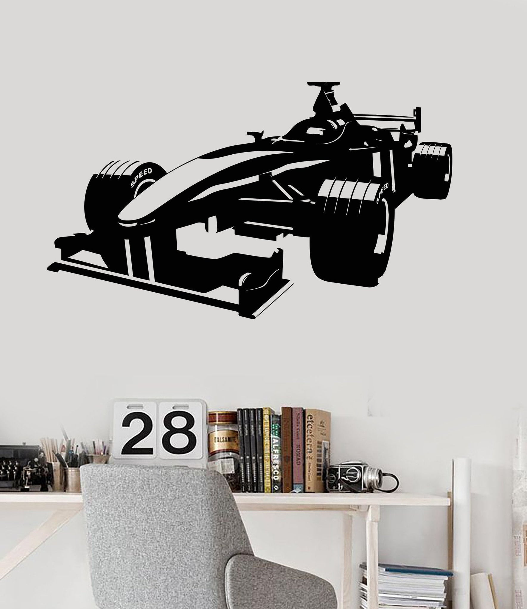 Vinyl Wall Decal Open-wheel Car Garage Racing Boys Room Stickers Uniqu ...