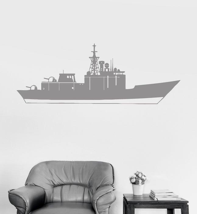 Vinyl Wall Decal Aircraft Carrier USS War Warship Military Ship Kids Room Stickers Unique Gift (ig3023)