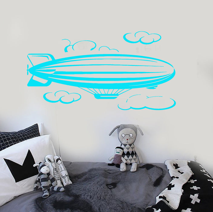 Vinyl Wall Decal Airship Cloud Nursery Kids Room Stickers Unique Gift (ig4249)