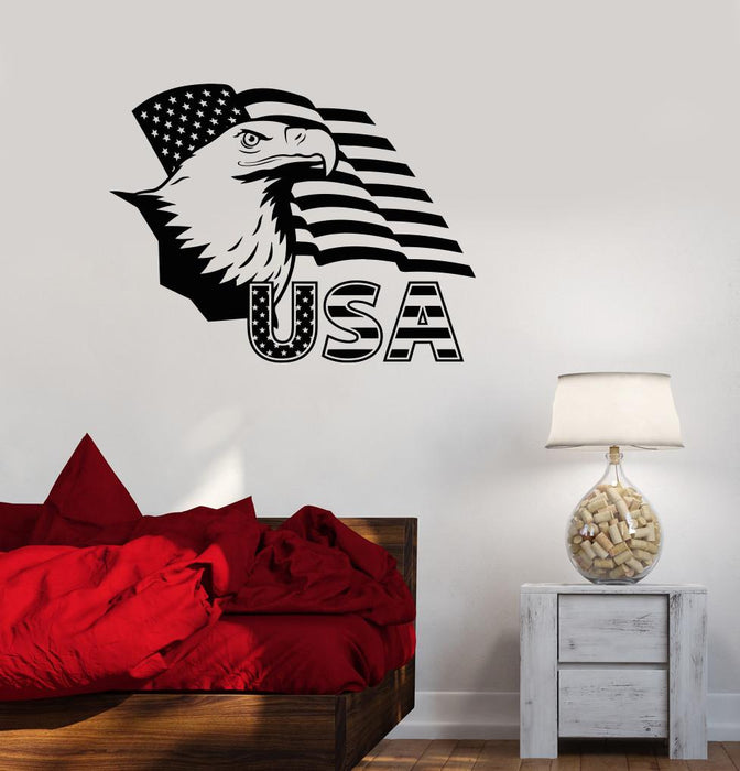 Vinyl Decal American Eagle USA Flag Symbol United States Wall Sticker Unique Gift (ig2735)