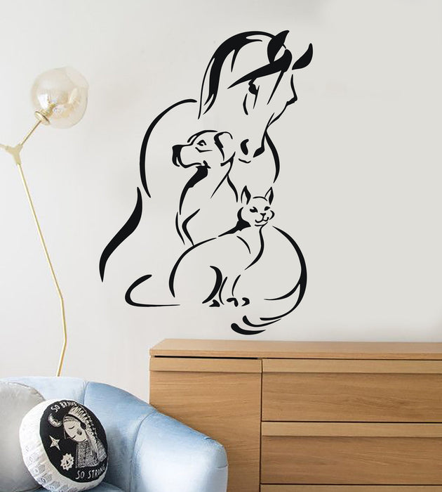 Vinyl Decal Animals Pet Horse Dog Cat Veterinary Wall Stickers Unique Gift (ig2952)