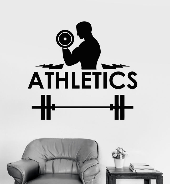 Vinyl Wall Decal Athletics Sports Fitness Motivation Gym Stickers Mural Unique Gift (ig3256)