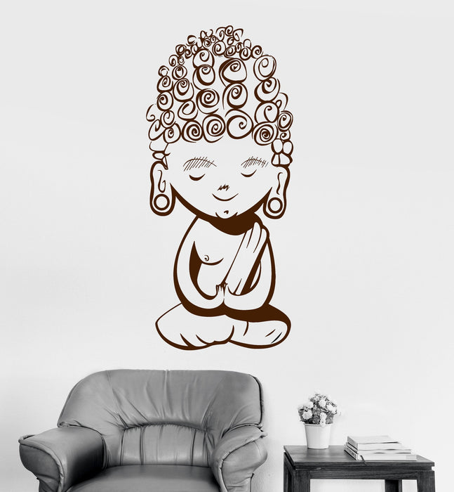 Vinyl Wall Decal Teen Baby Buddha Meditation Mantra Buddhism Stickers Unique Gift (ig3033)